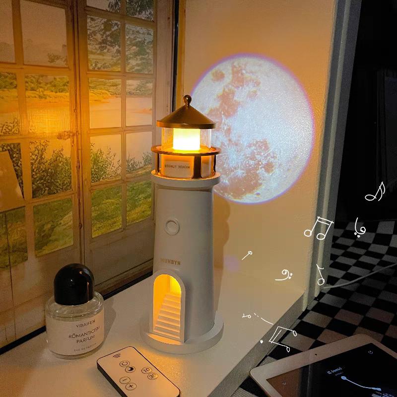 【MUNBYN Moon Lamp Projector Night Light】Wireless Portable Moon Lighthouse Lamp with Remote Control, Moon Light Galaxy Projector Rechargeable LED Aesthetic Table Lamp for Kids, Children 【MUNBYN Moon Lamp Projector Night Light】Wireless Portable Moon Lighthouse Lamp with Remote Control, Moon Light Galaxy Projector Rechargeable LED Aesthetic Table Lamp for Kids, Children