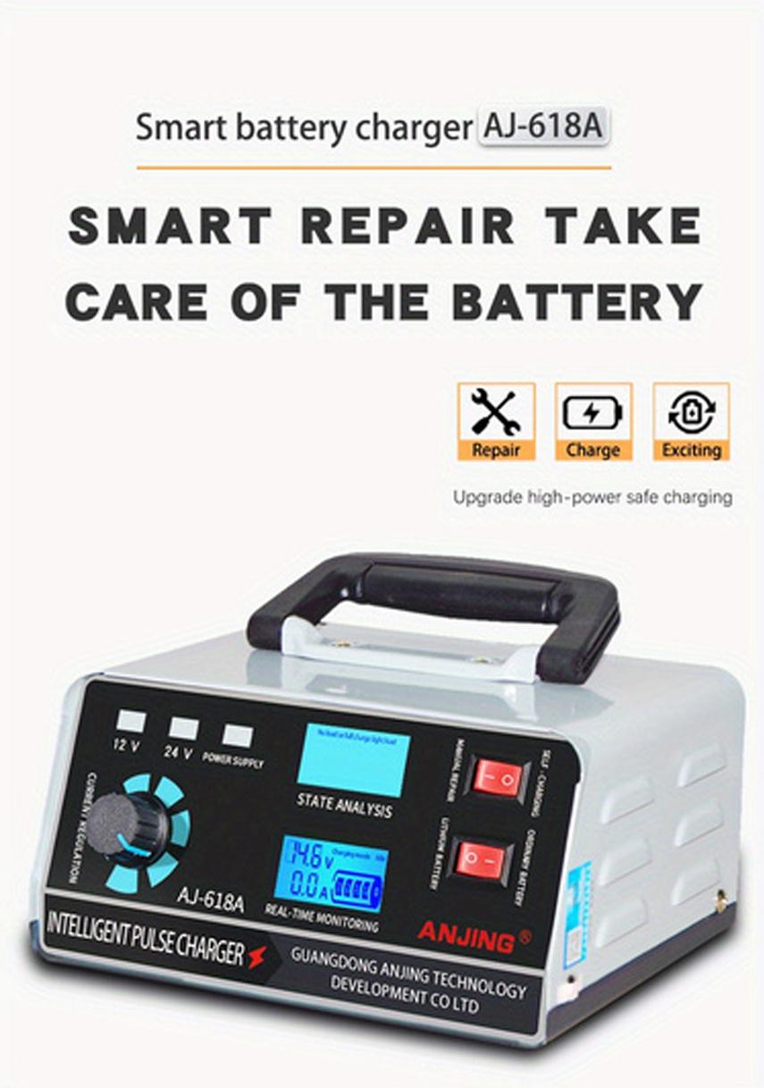 12V 30A/24V 17A Smart Car Battery Charger 400W Lithium Battery Charger & Maintainer, Auto Battery Charger Maintainer With Dual digital LED display Lead Acid AGM Battery Charger for Car, Truck, Motorcycle, SUVs, Motorcycle Emergency Kits