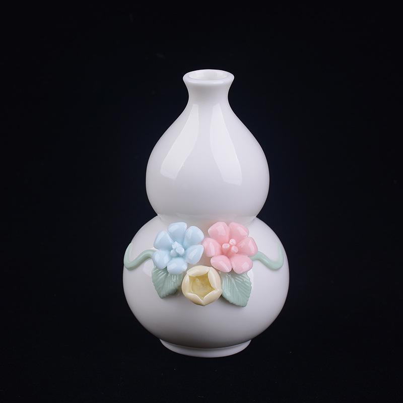 Handmade Ceramic Gourd-Shaped Vase, Gourd-Shaped Ceramic Flower Vessel, Creative Home Ceramic Decoration