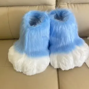 New Kig Fursuit Cosplay Paw Shoes Furry Fursuit Cosplay Rubbit Cat Boots Cute Fluffy Animal Manga Party Cos Wearable Costume