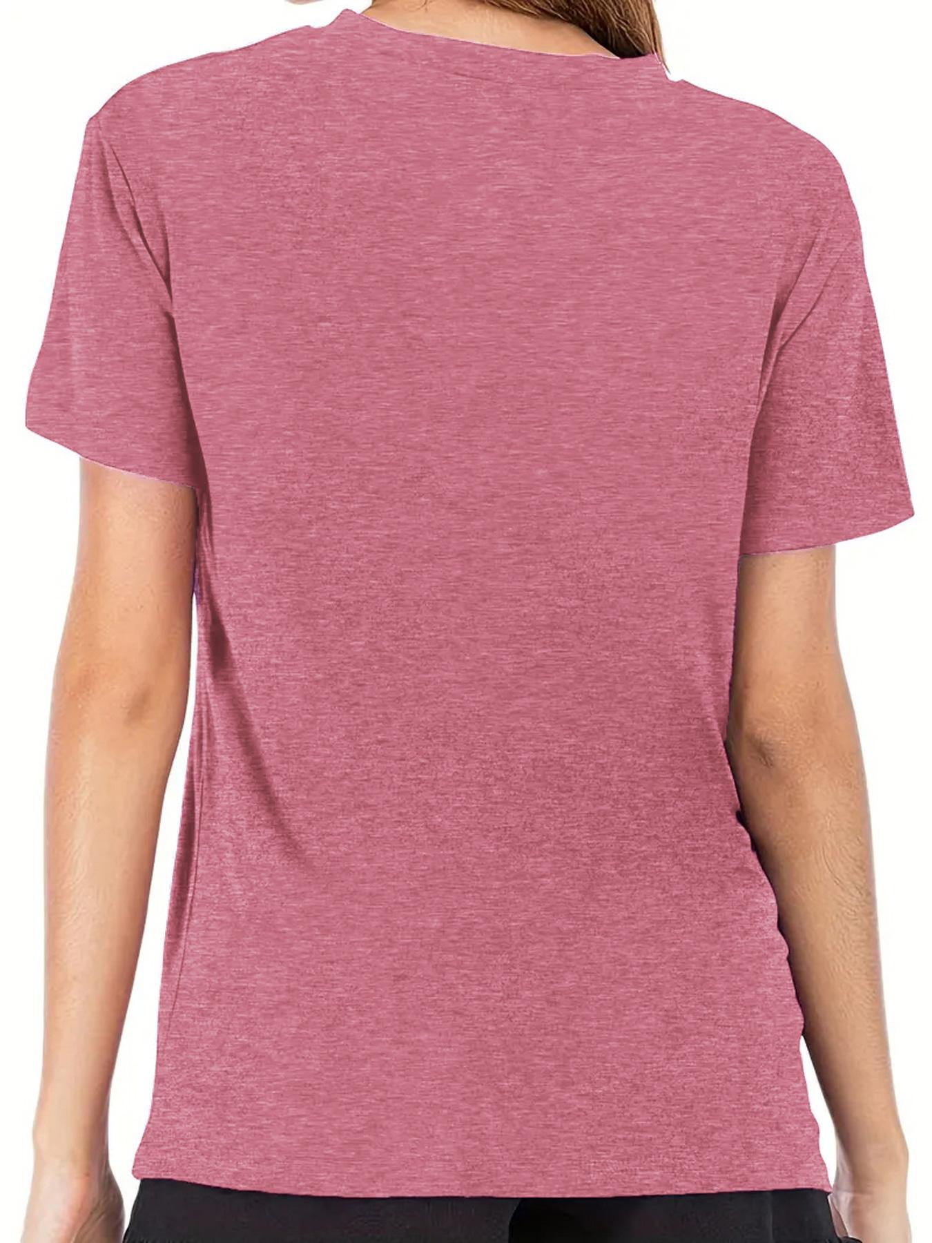 Women's Letter Print Round Neck Tee, Casual Short Sleeve Crew Neck T-shirt for Summer, Fashion Women's Top for Daily Wear