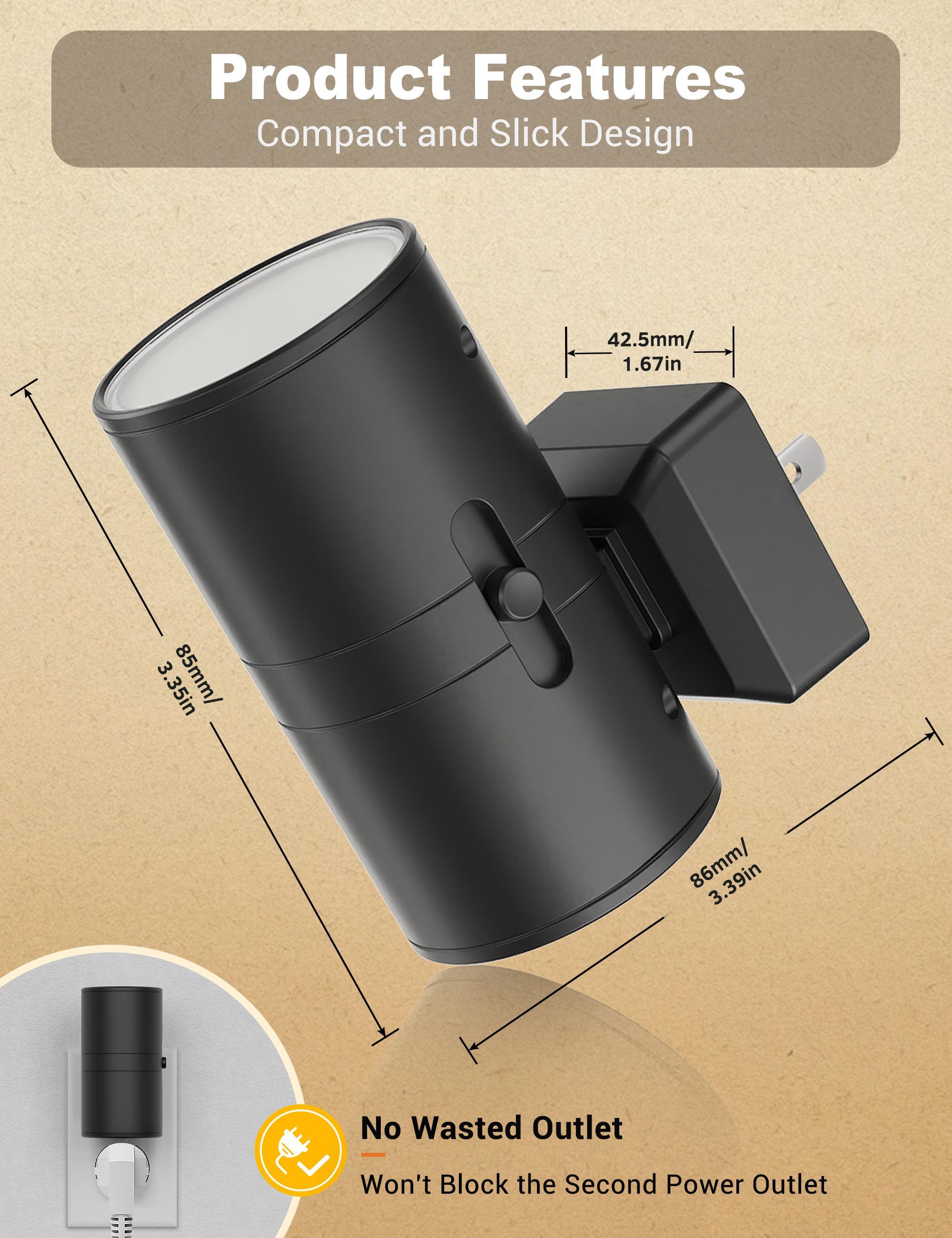 DORESSHOP 2 Pack Wall Sconce-Style Night Light with Dusk to Dawn Sensor, Soft White 3000K Light for Bedroom Kitchen Hallway, Lighting Modes Adjustable