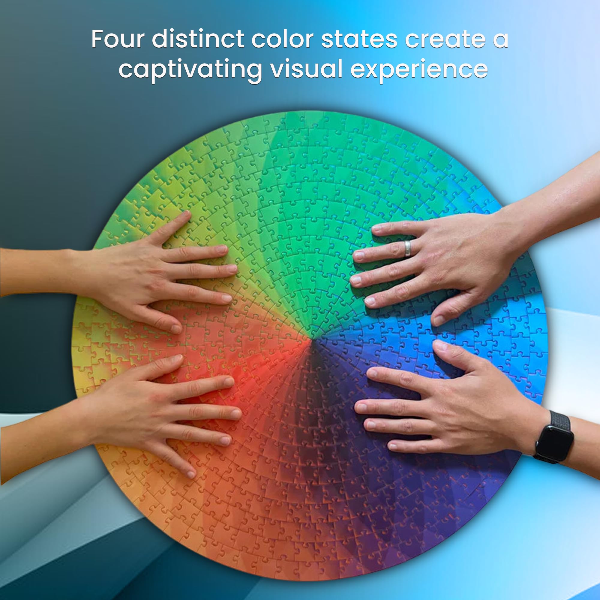 1 set of 1000 puzzle pieces for adults and teenagers - gradient rainbow circle puzzle difficulty and challenge, suitable for friends, parents, and couples to play puzzles, perfect birthday and Valentine's Day gifts Jigsaw Puzzles