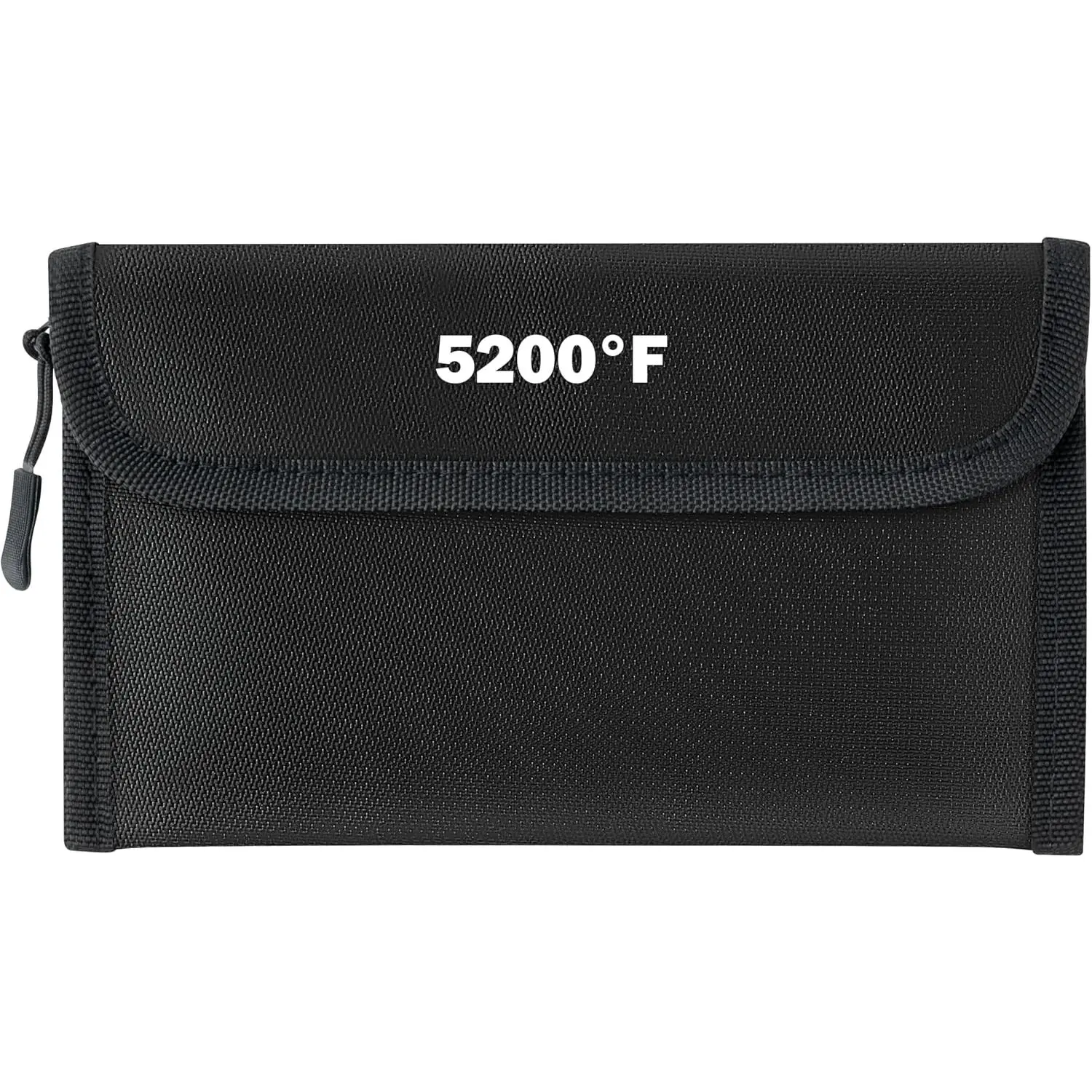 Fireproof  Document Bag - 5200°F  Fire Proof  Bag, 3 Layers of Heat Insulated Storage with Zipper, 7.9"x5" Portable Files Safe Pouch for  Passport (Black)
