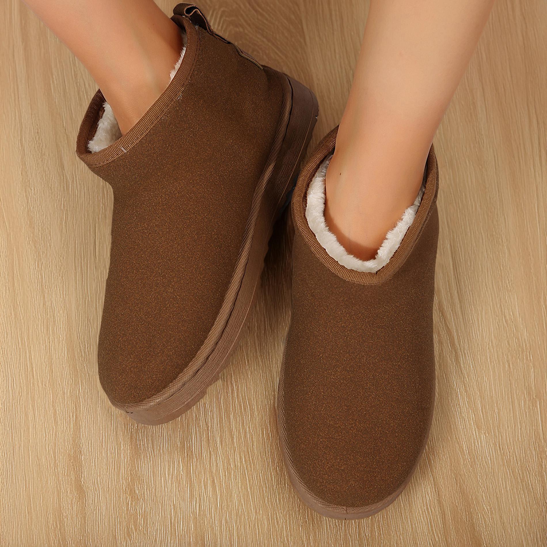 Women's Platform Snow Boots for Women Winter Suede Ankle Mini Boots with Lined Springfresh