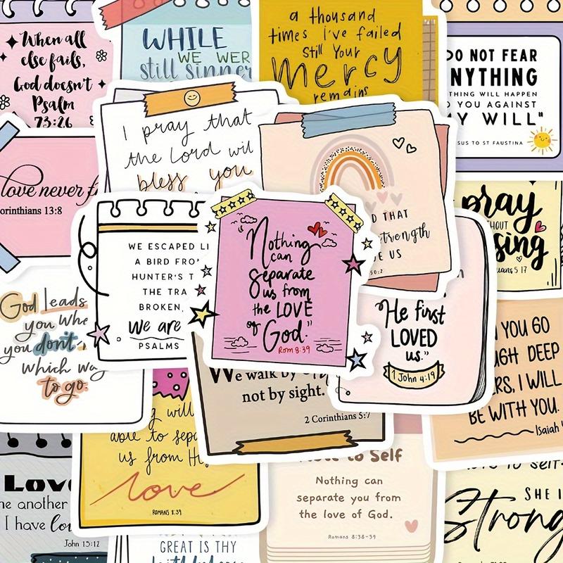 50 Bible-Inspired Sticky Notes, Waterproof Durable Decorative Stickers for Laptops Notebooks Phones, Perfect Christmas Thanksgiving Gifts
