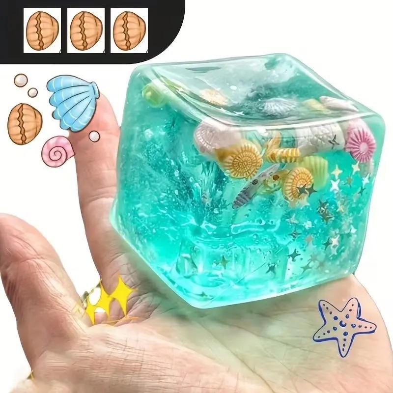2 Pack Ocean Shell Stress Relief Toy, Realistic Rubik's Cube Squeeze Toy, Infinite Decompression Fidget Toy, Stress Relief Fidgeting, Perfect for Anxiety Relief, Stress Reduction, Birthday Gift, Easter Basket Stuffers, Anxiety Relief Products