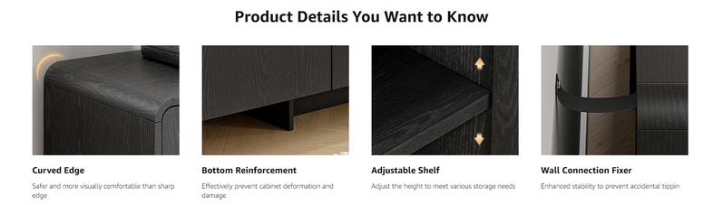 【Valentine's Day gift】ONBRILL 48 Inches Buffet Cabinet with Storage, Farmhouse Sideboard Buffet w/2 Drawers and 3 Doors, Wood Coffee Bar Cabinet with Adjustable Shelves, Sideboard Storage for Kitchen, Living Room