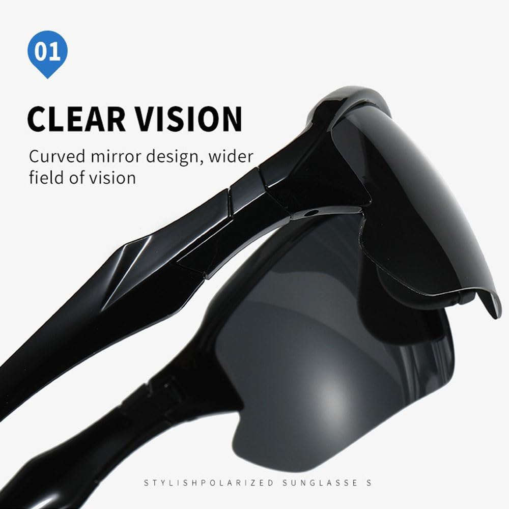 4 Pack Polarized Sports Sunglassess for Men and Women,HD UV400 Anti Blue Light Dual Use Eyewear, Ultra Lightweight Rimless Wrap Around Shades with Non-Slip Silicone Pads, for Driving Fishing Running Cycling Golf Hiking Summer,Summervibes,Summerwins, Outfi
