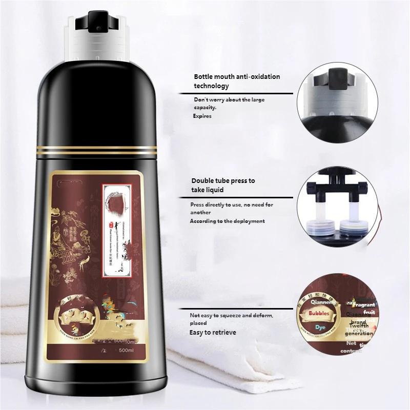 At-Home Hair Dye 500ML, Gentle Formula, Non-Sticky, Covers Hair, Unisex, Large Capacity, Recyclable, No Alcohol or Aerosol