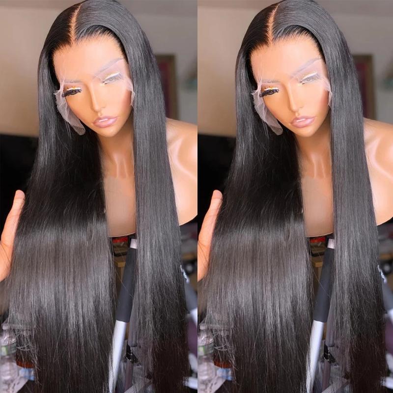 Straight Brazilian Lace Frontal Wigs Human Hair 13x4 Lace Front Wig 24 26 Inches Transparent Lace Natural For Women 180%