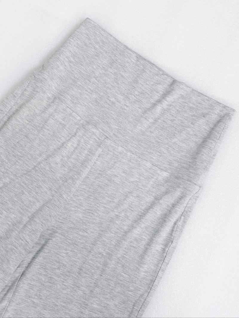 Women's Solid Round Neck Crop Top & Skinny Pants Loungewear Set, Summer Outfits 2024, Casual Comfy Pyjama Set for Women, Comfy Loungewear Set for Women Home Wear, Pyjamas for Women