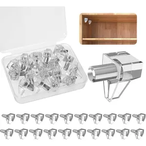 20 Pcs 5mm Clear Plastic Shelf Support Pegs, Locking Shelf Holder Pins Replacement for Kitchen Cabinet, Furniture, Closet and Bookshelves