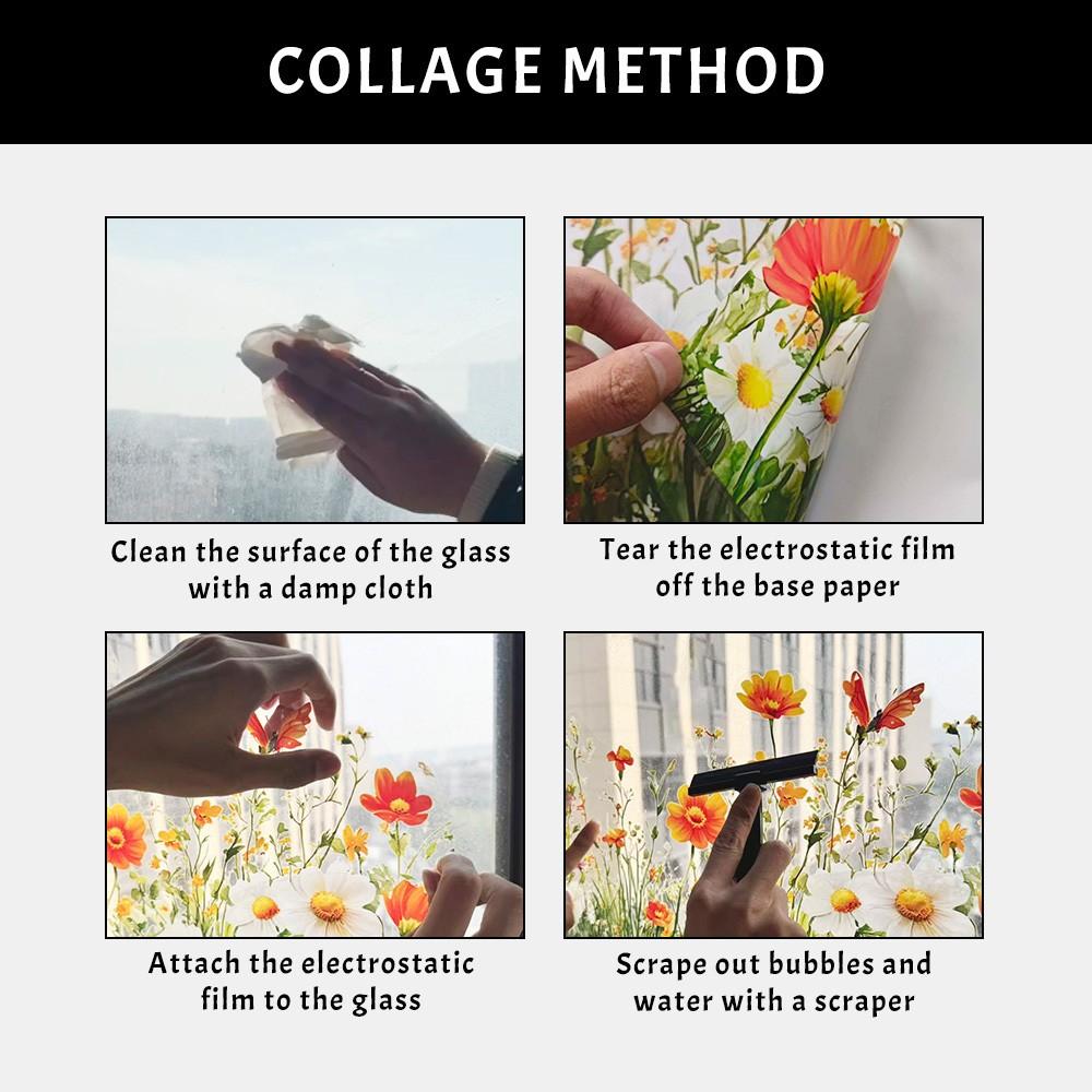 Easter Bunny Swing Egg Static Transparent Glass Film, Waterproof Removable PVC, Festival Decor for Home Shop Outdoor Party