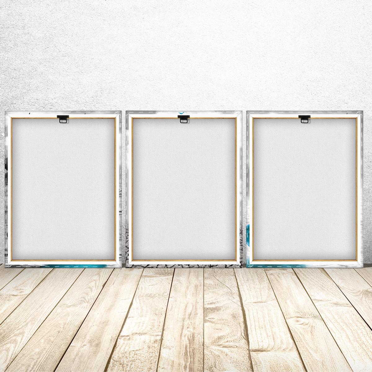 Wooden Framed Canvas Painting, 3 Counts/set Abstract Plant Pattern Western Wall Art Decoration, Wall Decor for Home Living Room Bedroom Office