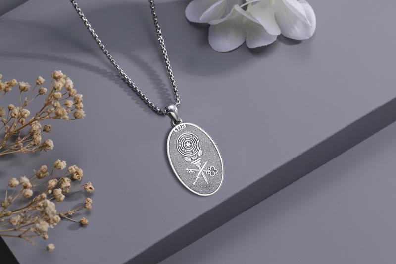 DRINSPER Hecate Necklace 925 Sterling Silver Goddess of Witches of Magic Feminism Jewelry for Women Hekate Pendant Necklace Ancient Greek Mythology Night of Hekate The Ancient Origins of the Goddess of Witchcraft and Moon Amulet Jewelry