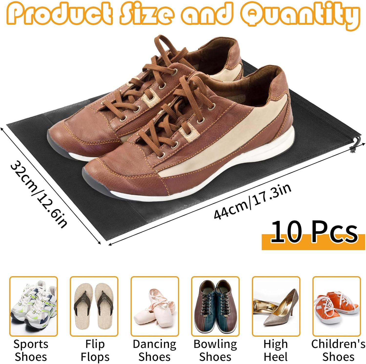5 Pack Clear Drawstring Shoe Storage Bags, Waterproof Transparent Travel Shoe Pouches 15.7 x 11.8 Inch, Dust-Proof Portable Shoe Organizer Bags for Men Women, Gym, Trips, Luggage Packing, Closet Storage and Daily Shoe Arrangement
