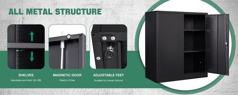 Letaya Metal Storage Cabinets with Lock Door,2 Adjustable Shelves Organizer Steel Storage Cabinets for Home,Office,Warehouse,Garage,Employee Lockers Letaya Metal Storage Cabinets with Lock Door,2 Adjustable Shelves Organizer Steel Storage Cabinets for Home,Office,Warehouse,Garage,Employee Lockers