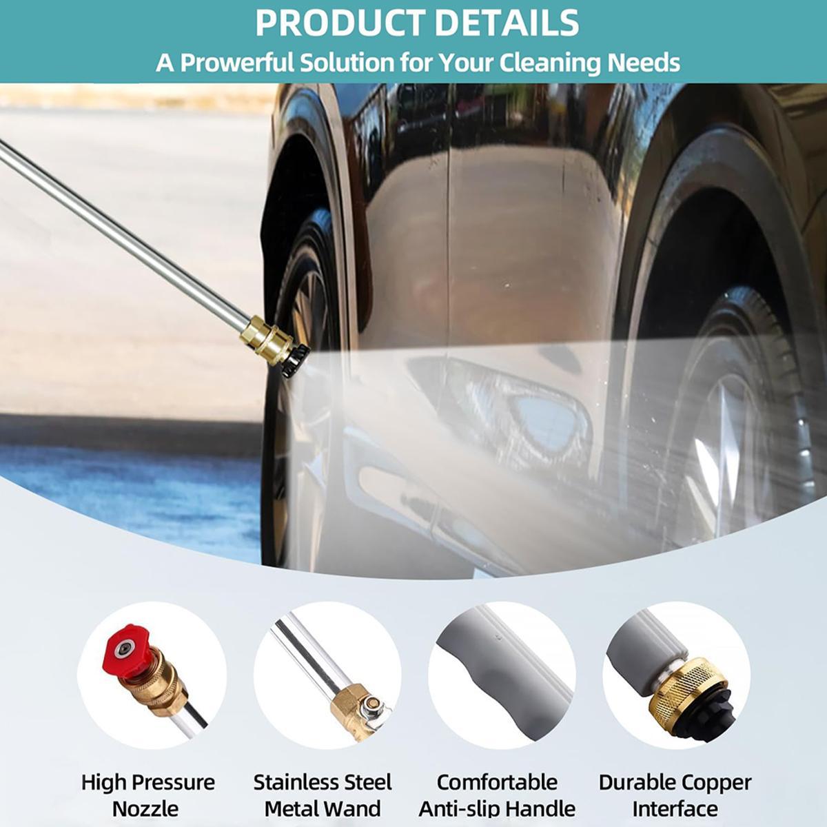 Jet Nozzle Power Washer for Garden Hose, Includes 2 High-Pressure Nozzles and Quick Connectors | Hydro Jet High Pressure Washer Tools.