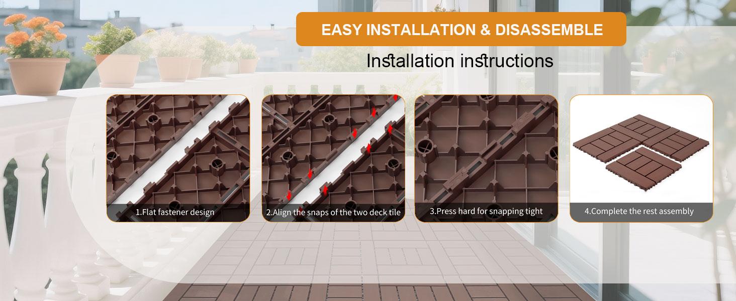 Brown Interlocking Deck Tiles, 44 Pack , 12"x12" Waterproof Outdoor Flooring All Weather Use, Patio Floor Decking Tiles for Porch Poolside Balcony Backyard foam marble wpc frameless shower door Reinforced Garage Screen High Gloss Water-Based Epoxy Paint Brown Interlocking Deck Tiles, 44 Pack , 12"x12" Waterproof Outdoor Flooring All Weather Use, Patio Floor Decking Tiles for Porch Poolside Balcony Backyard foam marble wpc frameless shower door Reinforced Garage Screen High Gloss Water-Based Epoxy Paint