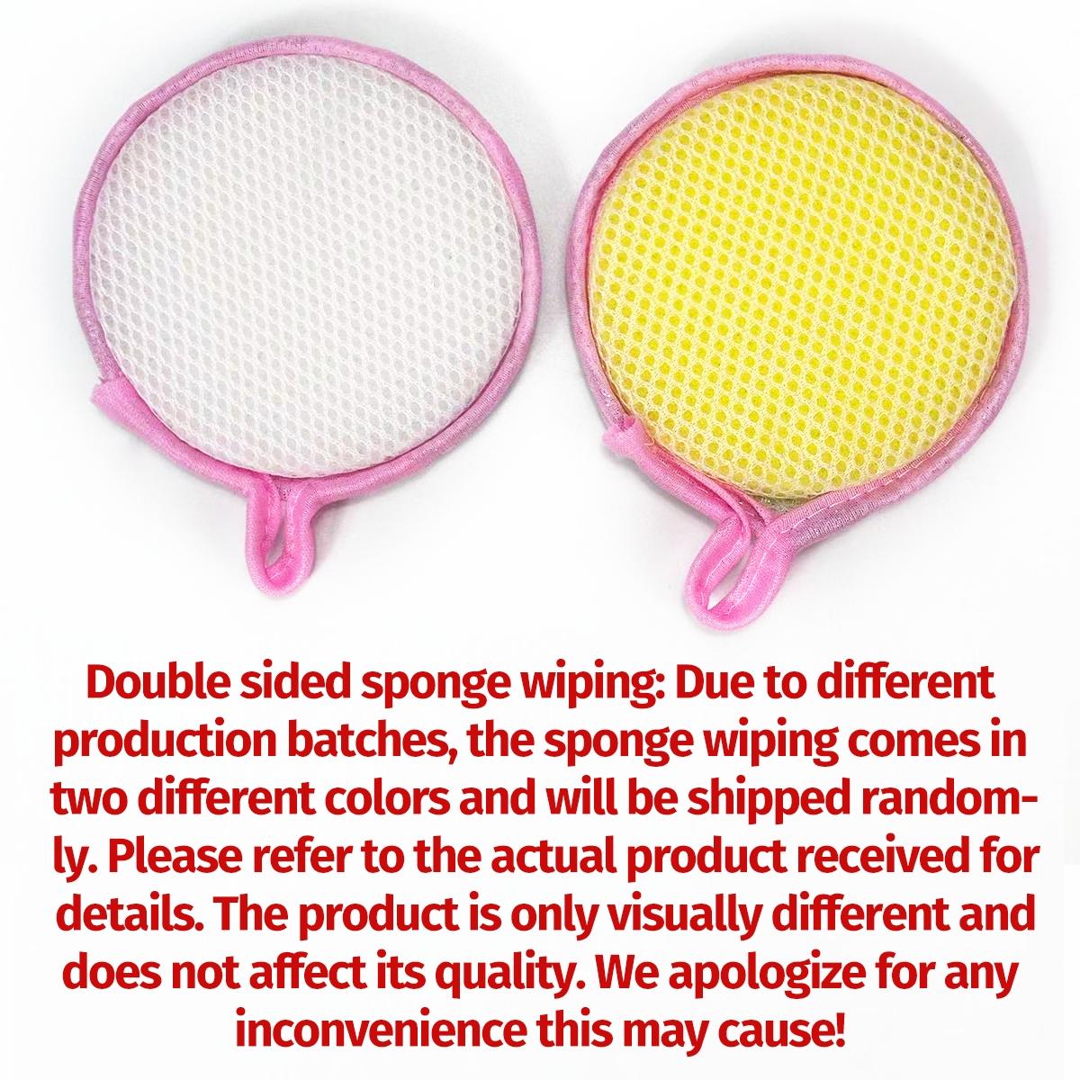 1 Pack Double-Sided Dish Sponge, Round Cleaning Pad, Durable Kitchen Utensils,Reusable Sponge for Kitchen Round Non-Scratch Scrub Sponges for Dishes, Pots and Pans, Dishwashing Sponge