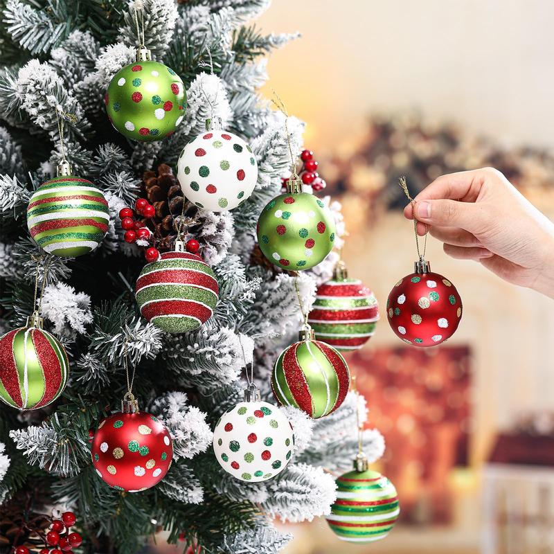 Christmas Clearance Sale Christmas Decorations Green Monster Christmas Ornament Christmas Balls, Shatterproof Glittering Christmas Tree Decoration, Funny Cute Lime Green Furry Hanging Ornament with Red Bow, Holiday Party Home Christmas Decor for Xmas Tree