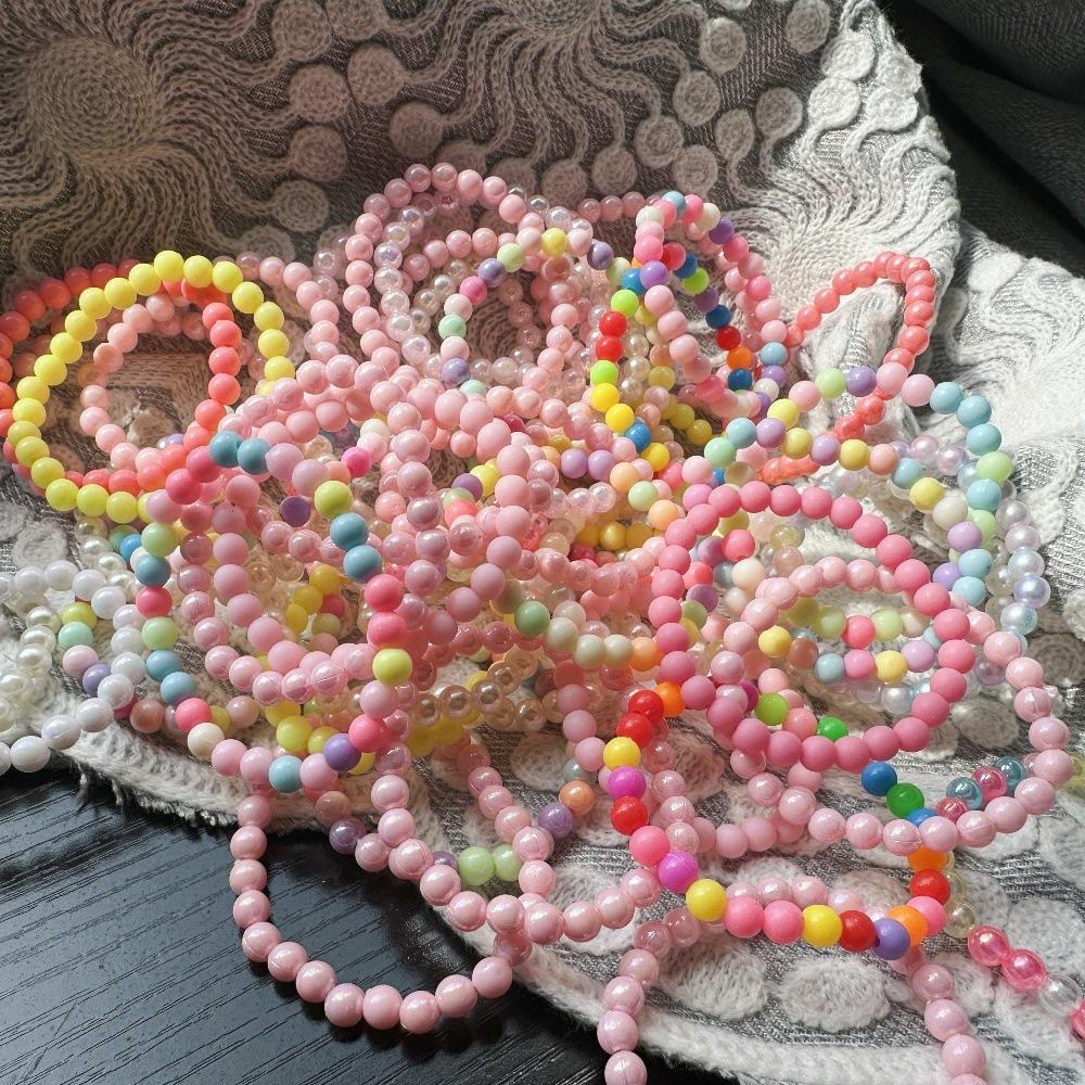 Cute Pastel Beaded Stretch Bracelets for Girls Women, Multicolor Rainbow Elastic Bead Bracelet Bulk Set, Sweet Preppy Aesthetic Stackable Bracelet, Bohemian Handmade Strand Jewelry for Party Favors Daily Wear Friendship Gift