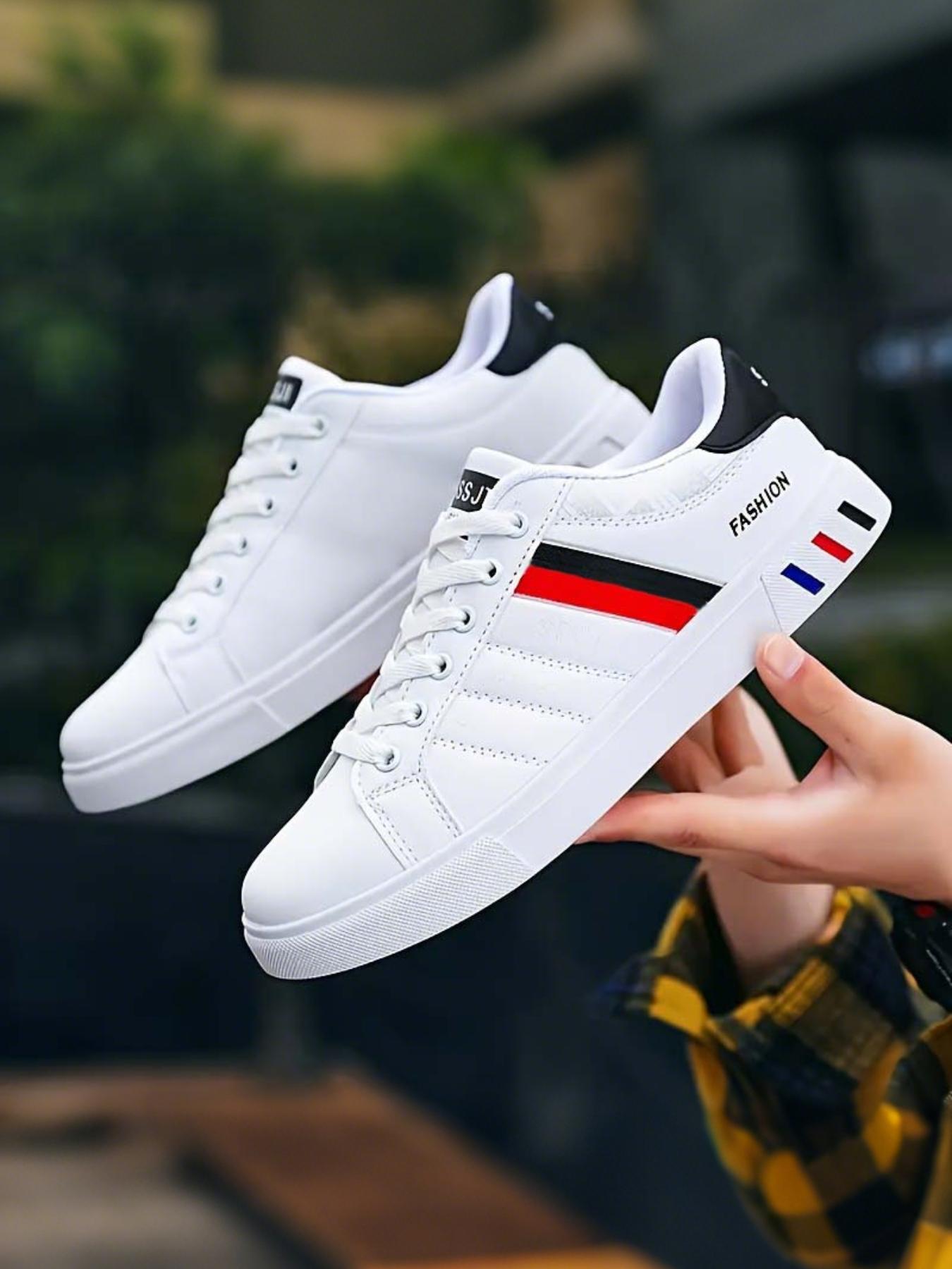 Men's Fashionable Lace Up Low Top Sneakers, Casual Comfortable Sports Skate Shoes, Trendy All-match Sneakers for Daily Wear