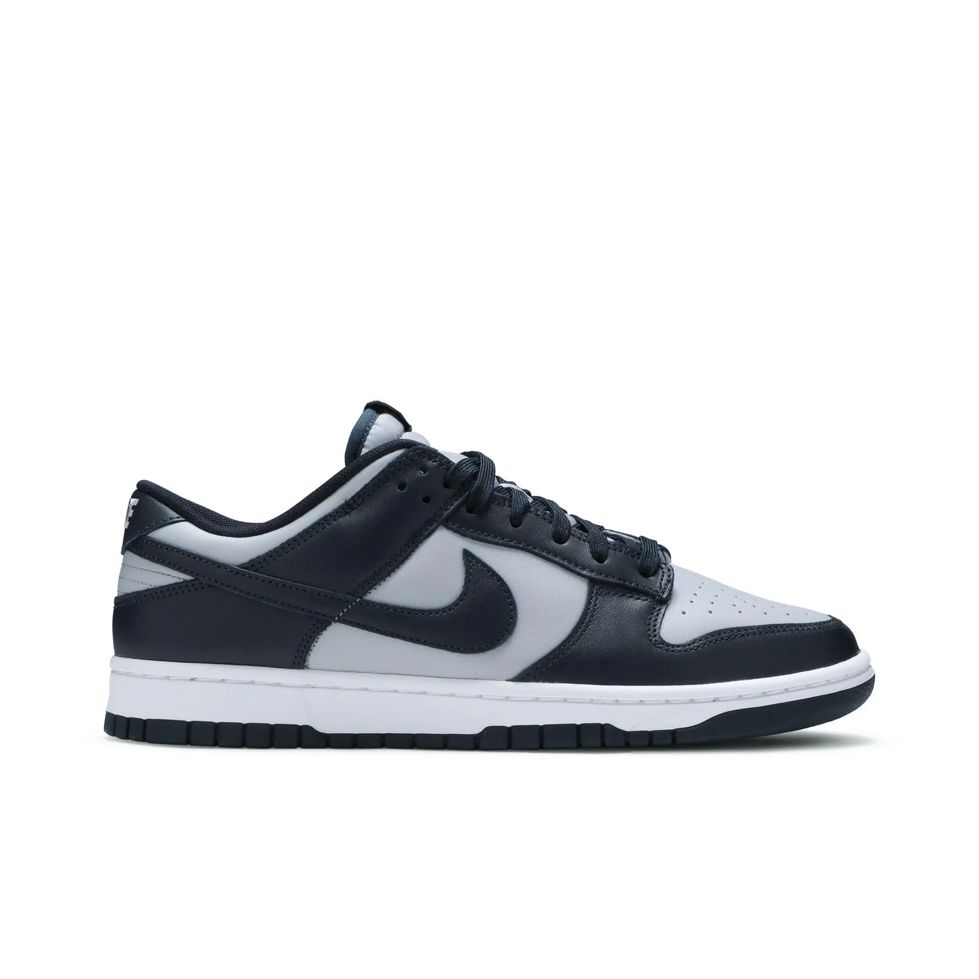 Nike Dunk Low 'Georgetown' Unisex Fit Round Toe Checkered Lace-Up Sports Skateboarding Shoes - Wolf Grey/Dark Obsidian/Total Orange, Style DD1391-003