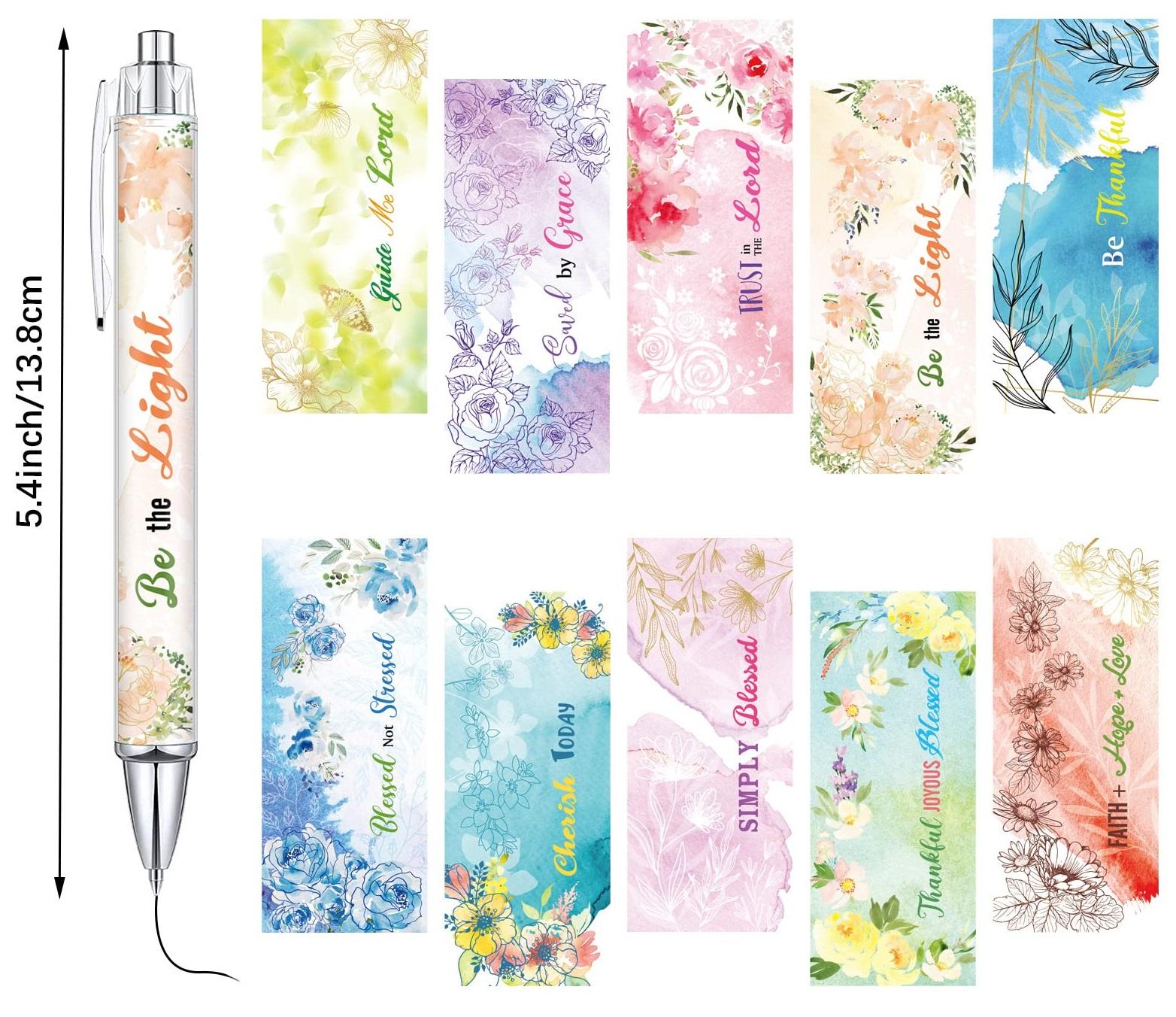 Easter Christian Pen Gift 10Pcs Inspirational Ballpoint Pens with Bible Verse Motivational Pens Church Gifts for Christian Women Mom Coworker Student, Appreciation Gift, School Stationery, Office Supplies, Sunday Prayer Study Supplies