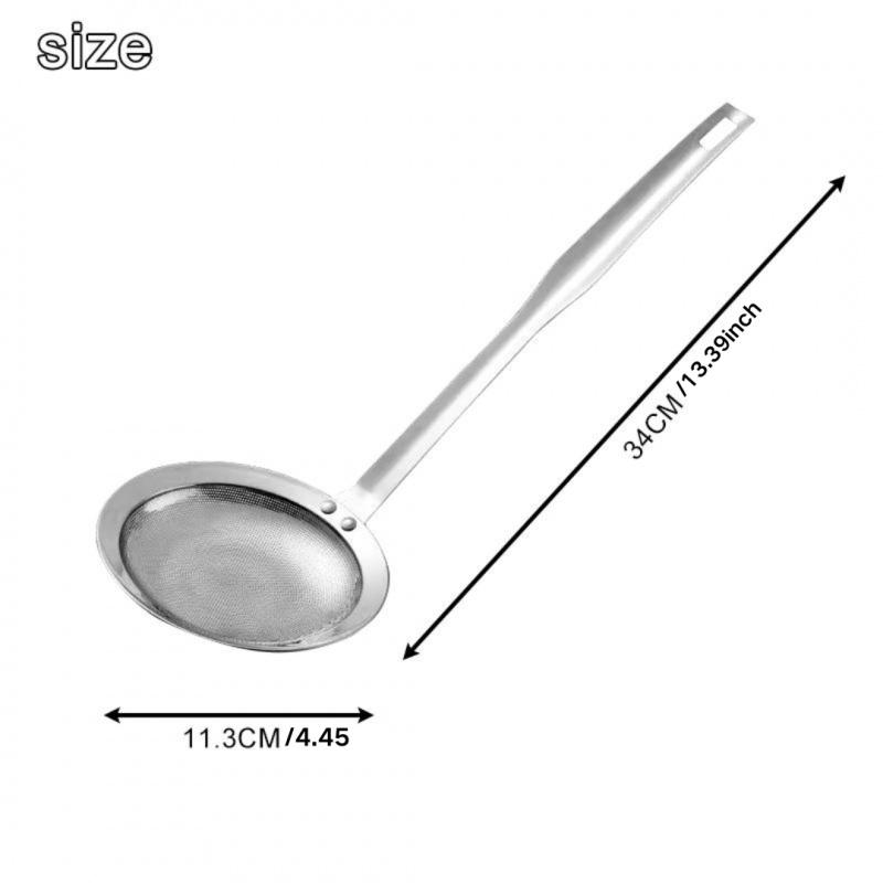 Stainless Steel Fat Skimmer Spoon – Extra-Large & Long Handle Fine Mesh Strainer for Cooking, Frying, Oil, Foam & Grease Removal, Kitchen Tool, Kitchen Utensils Gadgets