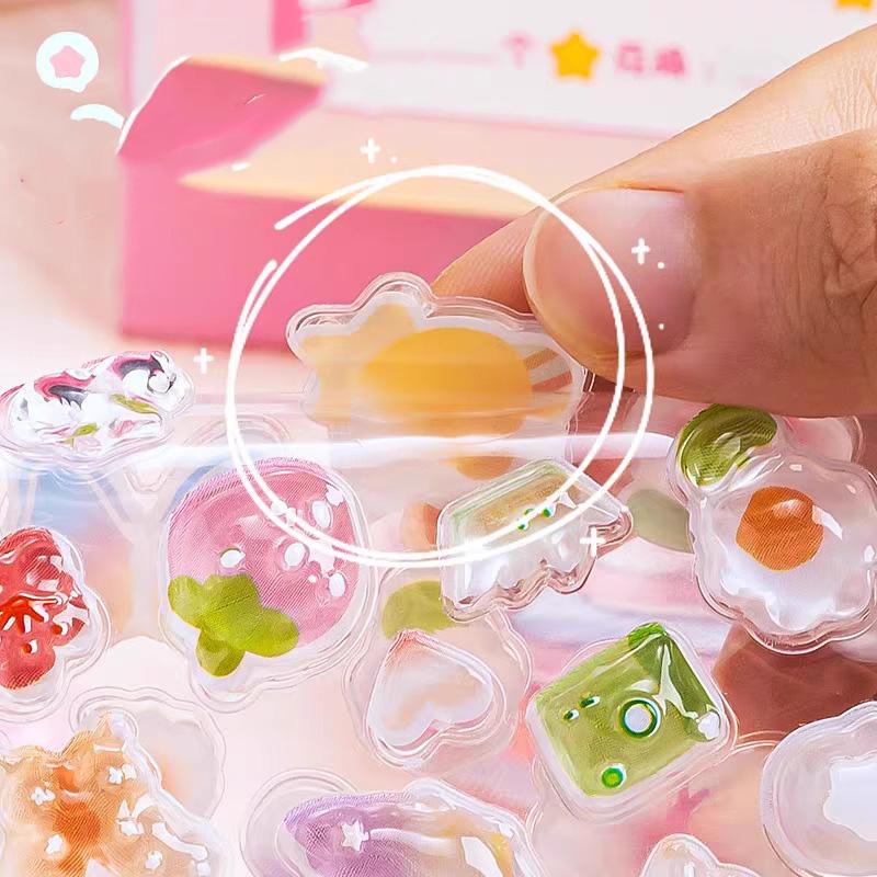 Creative 3D Crystal Bubble Stickers, Fun 3D Cartoon Decorative Stickers, DIY Phone Case Gift, Diary Notebook Calendar Hanging Decoration