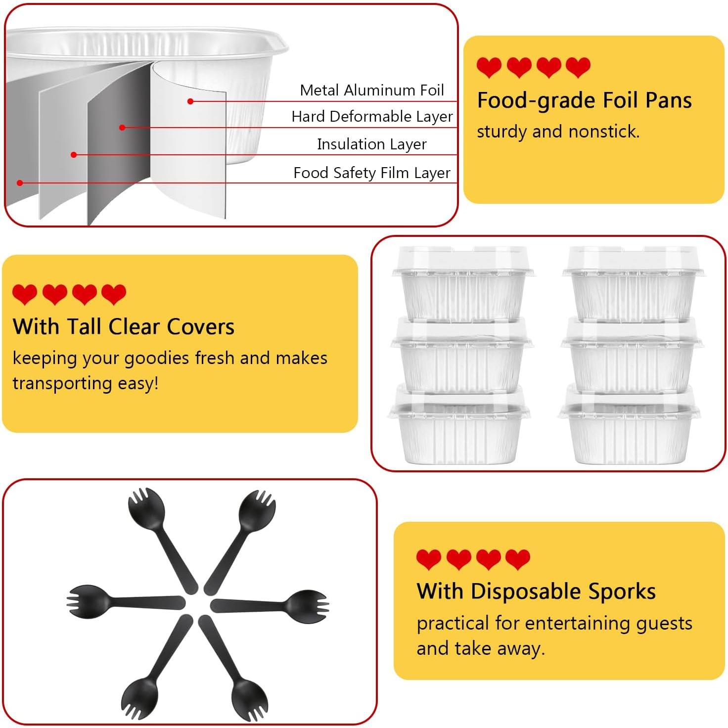 5oz/80pack Mini Cake Pans with , Foil Cupcake Cups Small Brownie Baking Tins,Square Disposable Ramekins Mini Cheesecake Containers Muffin Holders-White 5oz/80pack Mini Cake Pans with , Foil Cupcake Cups Small Brownie Baking Tins,Square Disposable Ramekins Mini Cheesecake Containers Muffin Holders-White