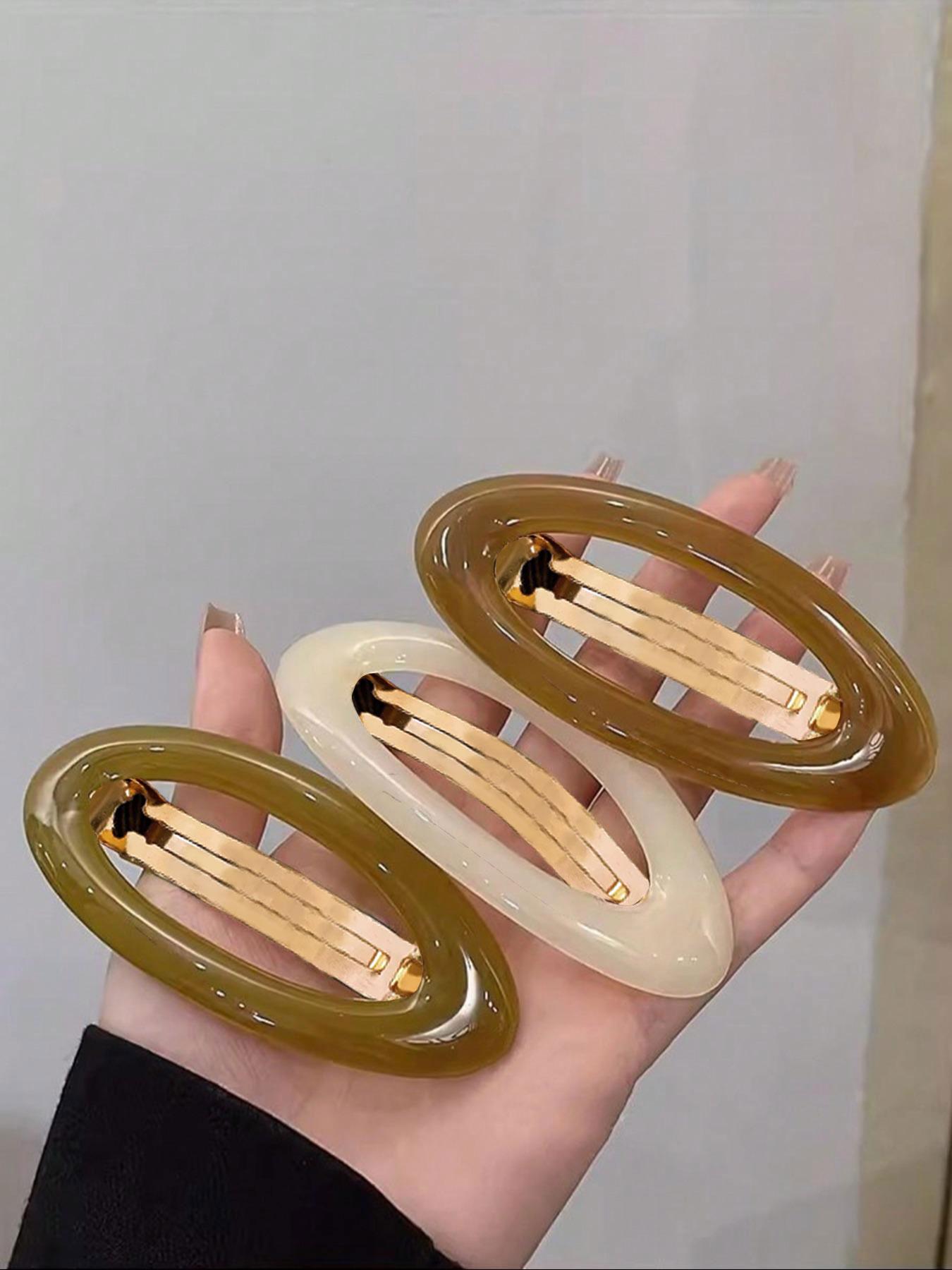 Minimalist Oval Hollow Out Design Hair Clips, Elegant Hair Accessories for Women & Girls, Minimalist Headwear Suitable for Daily and Party Use, Hair Clip Set