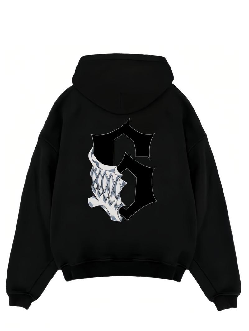Anime Pattern Hoodie, Grimmjow X Mask Design, Comfortable Long Sleeve Pullover, Perfect for Anime Lovers and Daily Wear