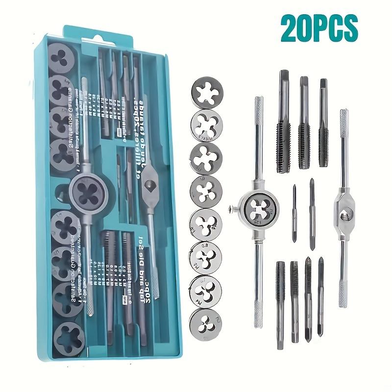 20-Piece Tap and Die Set with Tap Wrench, Metric Standard M3 to M12, Complete Thread Tool Kit for DIY Home Projects with Storage Case