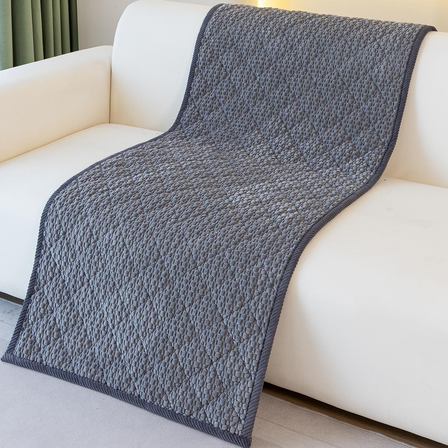 1pc Single Solid Color Bubble Velvet Sofa Pad, Soft Skin-Friendly Material, Pet-Friendly Anti-Slip Design, Machine & Hand Washable, Fits Single to Five-Seater Sofas