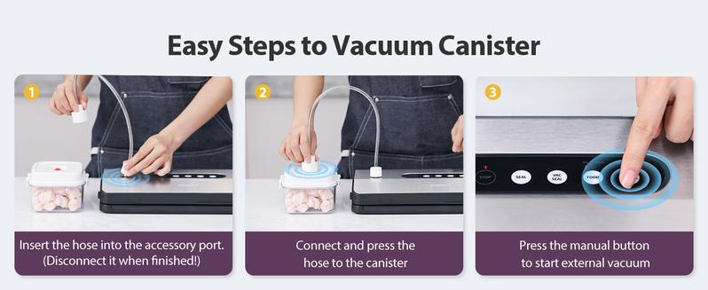 Vacuum Sealer Machine, with 8-in-1 Function& Detachable Tray& Cutter& 10 Bags, Food Vacuum Sealer Saver Machine for Food Storage & Sous Vide,Automatic Sealing Machine,EXT-VAC,Stainless Steel