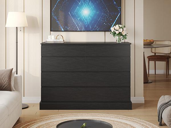 Hasuit 51.5 Inch Wide Dresser for Bedroom Long Dresser with 8 Drawers Wooden Dressers Chest Large Capacity Clothing Storage Cabinet Dual-Use Design for Bedroom Living Room Entryway Hasuit 51.5 Inch Wide Dresser for Bedroom Long Dresser with 8 Drawers Wooden Dressers Chest Large Capacity Clothing Storage Cabinet Dual-Use Design for Bedroom Living Room Entryway