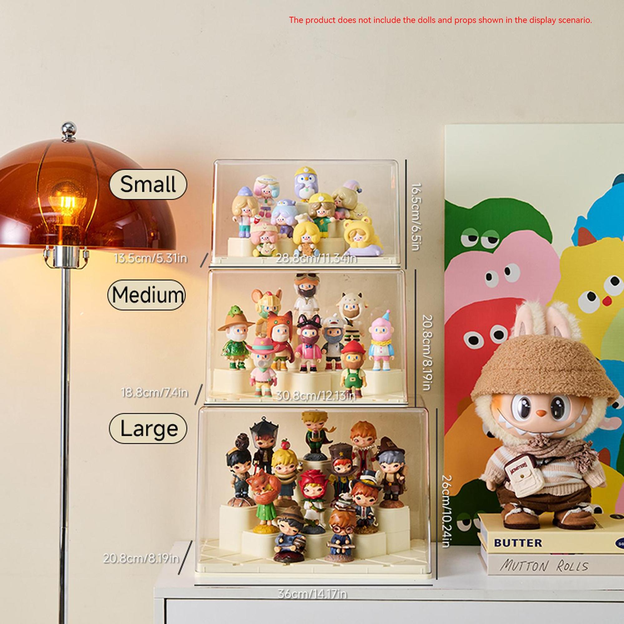 Handmade Plush Display Storage Box, Transparent Protective Cover, Dustproof Moisture-Proof, DIY Building Blocks Module, Stackable