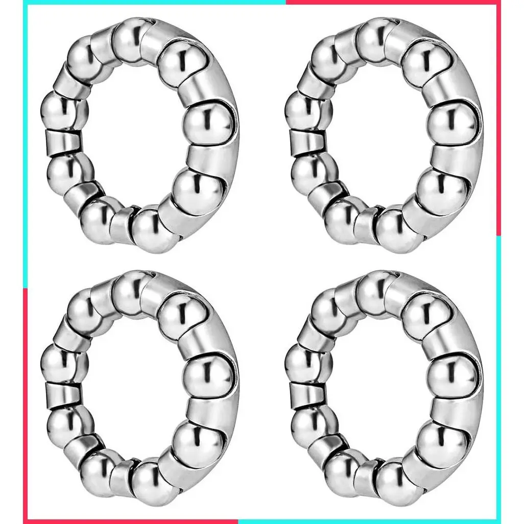Bike Ball Crank Bearing Retainer 1/4" x 9 Balls 4 Pcs Bottom Bracket Bearings for Kids Bicycle, Crank Bearings Repair Accessories