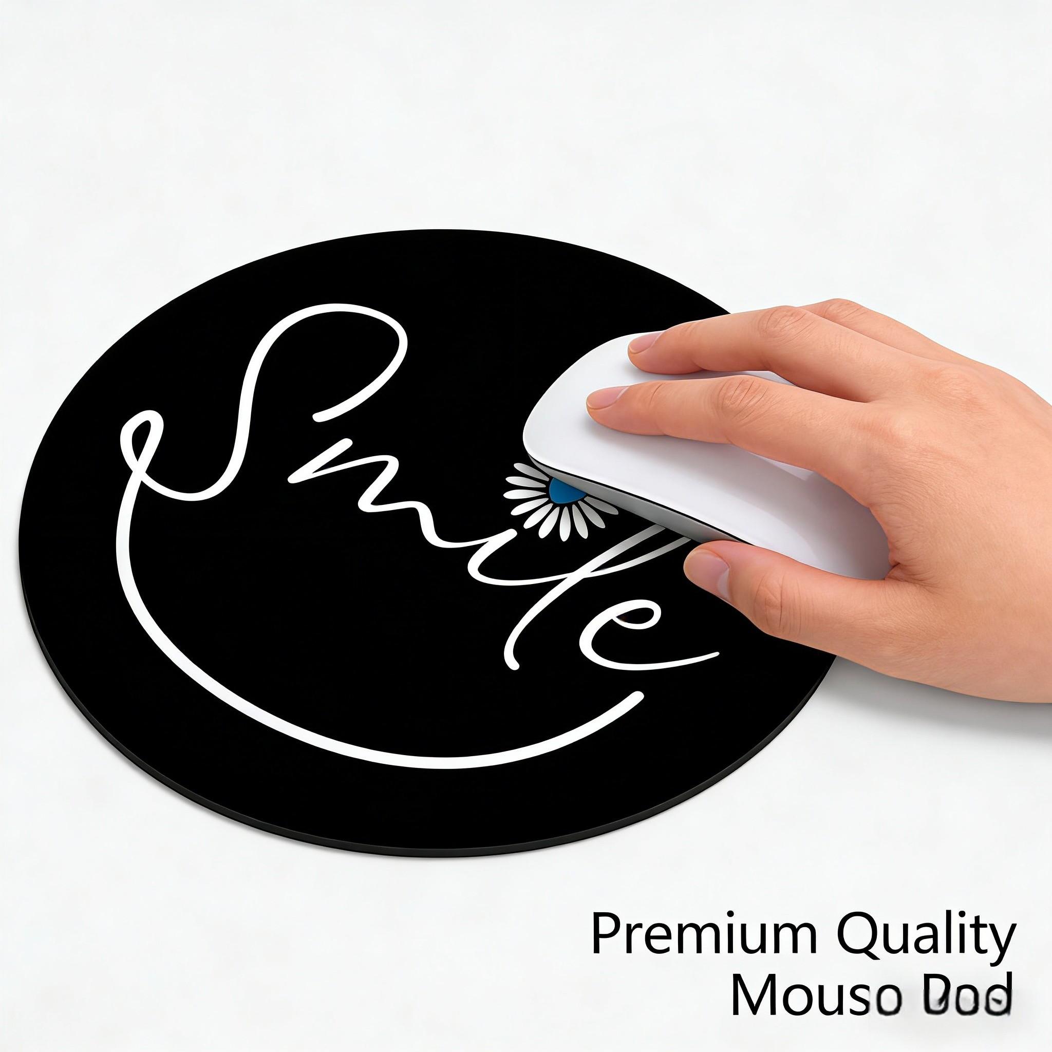 Fashionable Daisy Round Mouse Pad, Non-Slip Rubber Base, Small Desktop Mat for PC/laptop, Gaming/mouse Pad, Gift for Women, 7.87 Inches