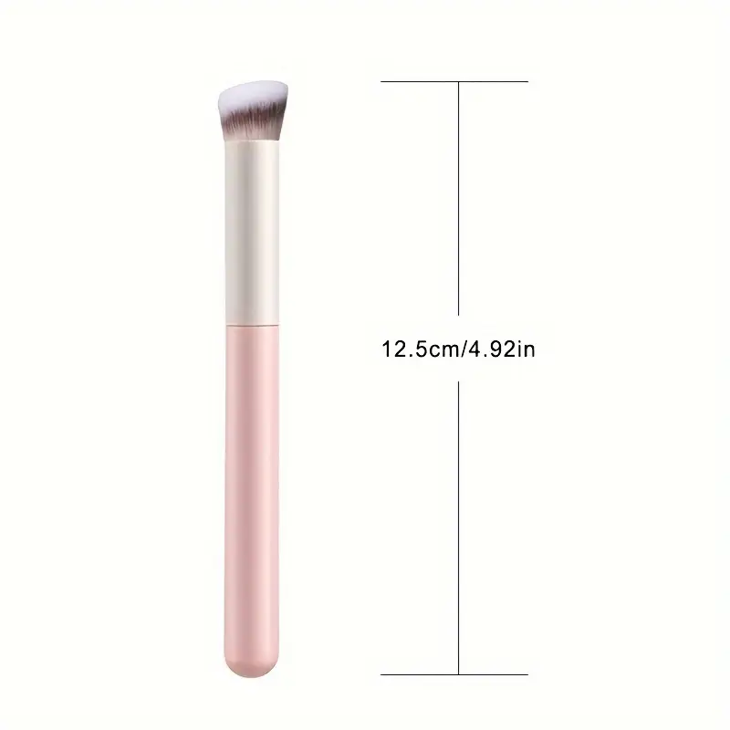1PC Mini Concealer Brush - Angled Flat Top Kabuki Nose Contour Brush for Under Eye Concealing, Blending, Setting, Buffing with Powder, Liquid, Cream Cosmetic, Pro Small Makeup Foundation, Travel Makeup Brush
