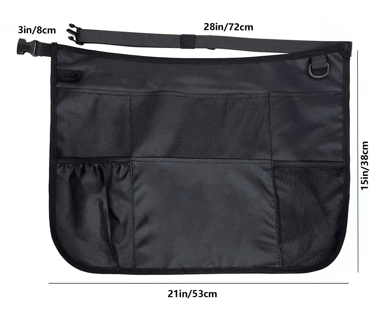 Waitress Server Apron with Multiple Pockets, Half Apron with Adjustable Belt for Waitress, Waiter, Women Men Server, Waist Apron for Restaurant, Bistro, Kitchen, Black, Cooking Apron