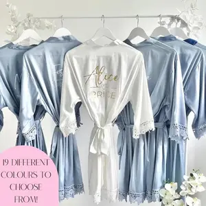 Custom Lace Robes Bridesmaid Robes | Personalised Bride Robe | Mother of the Bride Robe | Bridesmaids Dressing Gown |Bride dress