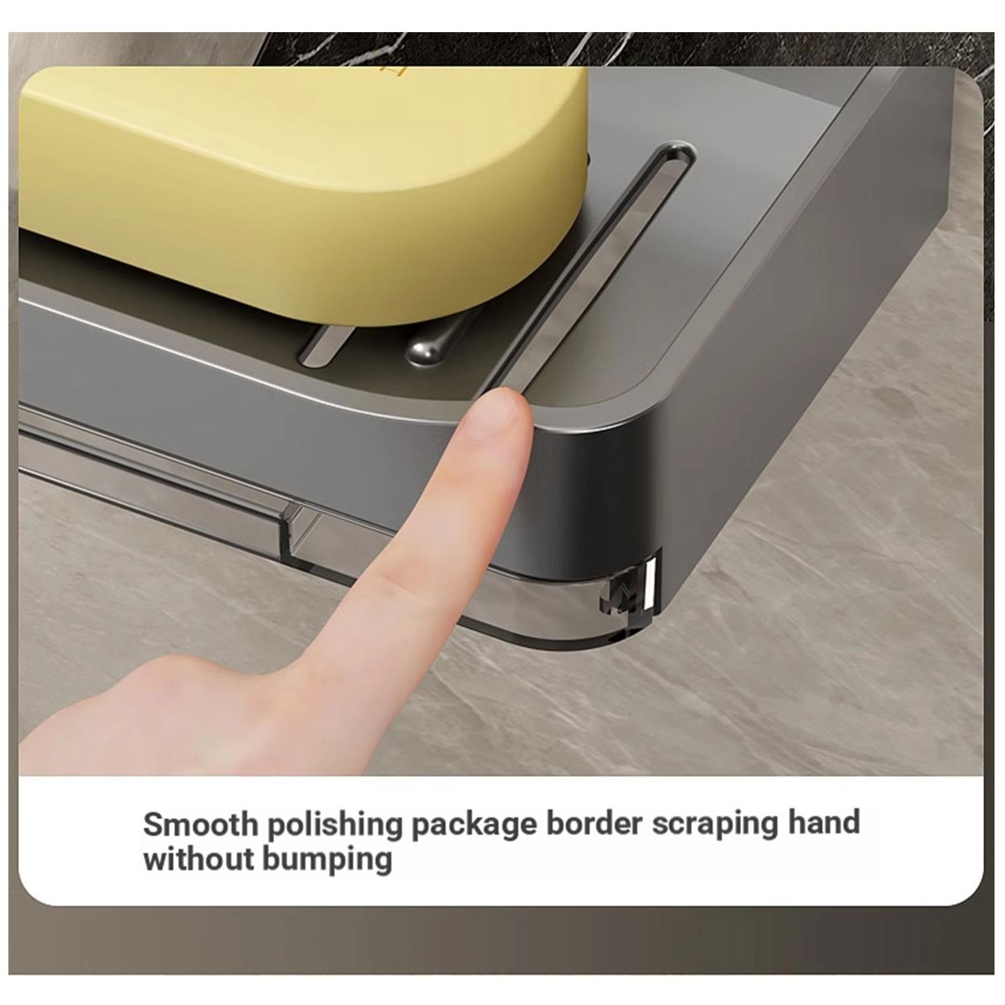 Wall-Mounted Soap Drying Rack, No-Drill Bathroom Soap Holder, Simple Design with Hook, Water-Resistant Soap Box, Home Use