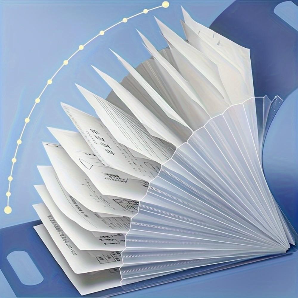 13 Layer Thickened A4 Size Expanding Accordion File Folder, Test Paper Folder, 13 Expandable Compartments, Multi-Pocket Document Organizer for School Office University Files Organizer