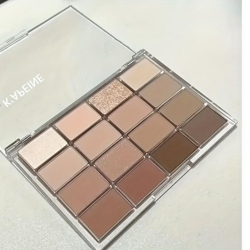 16-Color Chocolate Eyeshadow Palette with Matte and Fine Glitter Earth Tones for a Natural Look, Long-Lasting Smudge-Proof Sparkly Neutral Palette