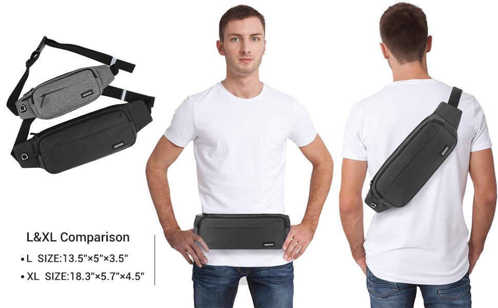 Women's Waterproof Waist Pack - Fanny Pack with Adjustable Strap for Travel, Sports, Running