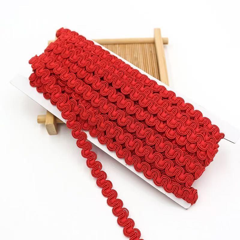 Multicolor S-Shaped Wave Trim Ribbon, 10m Long X 1cm Wide, Ideal for Clothing Curtains Pillows Sofa Edging Sewing Supplies